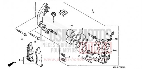 ETRIER DE FREIN AVANT (NT650VW/X/Y/1) NT650VW de 1998